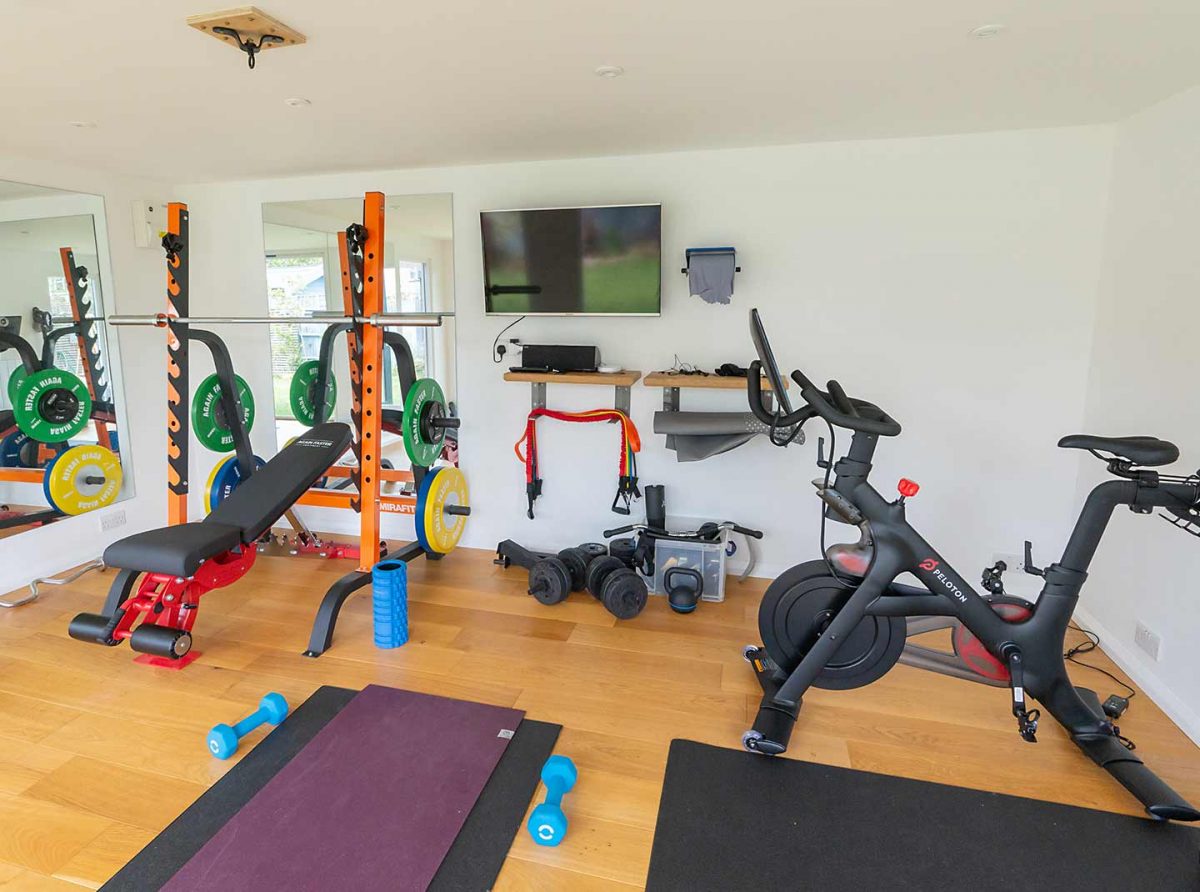 Garden gym with training equipment