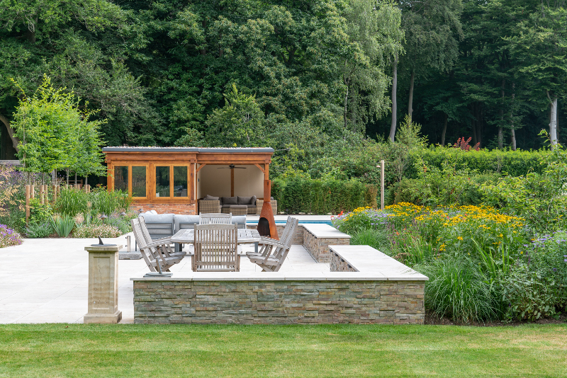 Garden terrace with seating